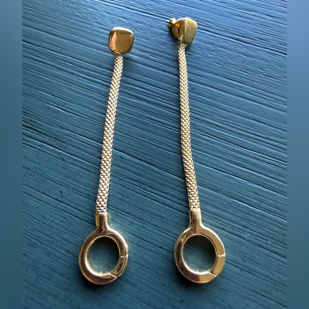 Monica Vinader Woven Chain Earrings Dangle Yellow Gold Vermeil